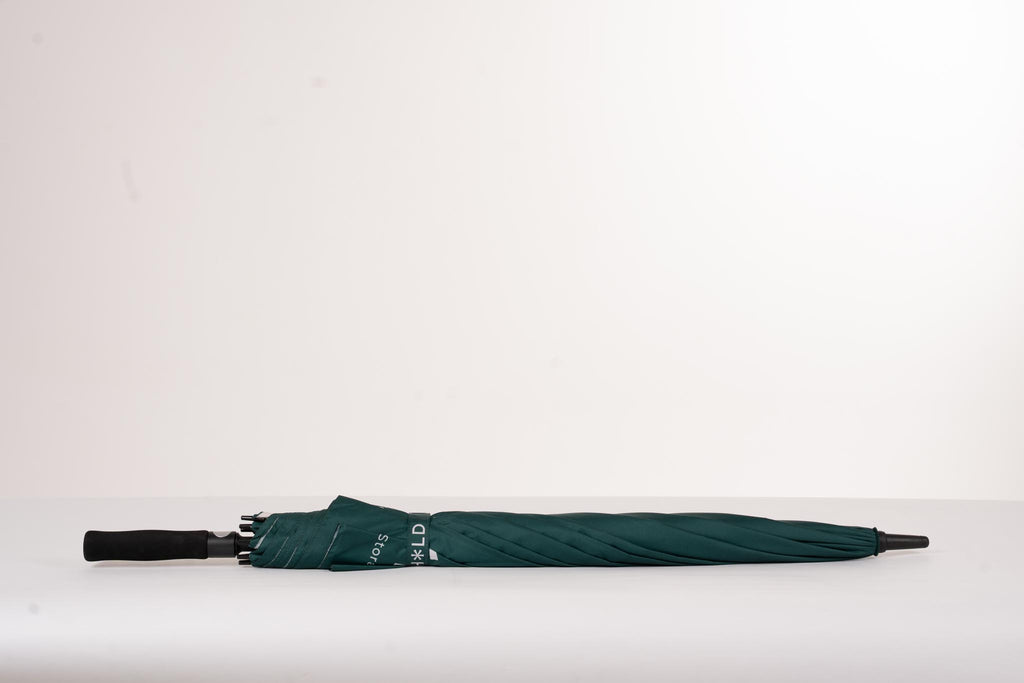 HOLD branded green umbrella