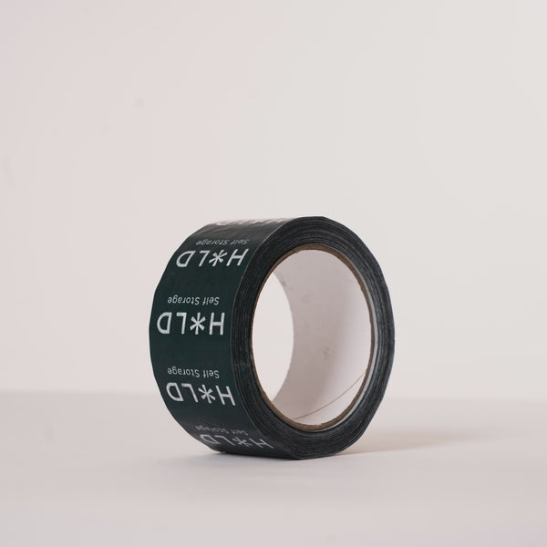 Green branded packing tape - HOLD Box Shop