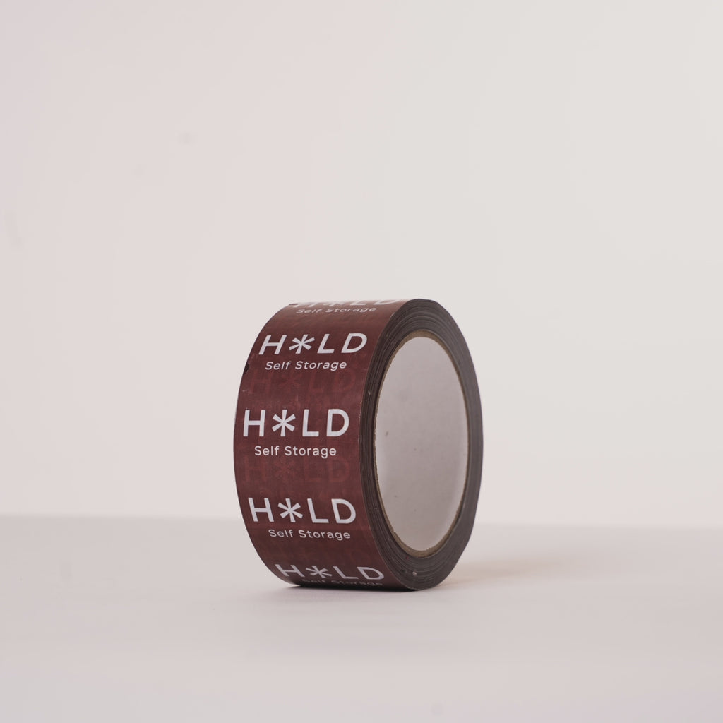 Brown branded packing tape - HOLD Box Shop